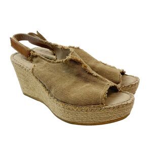 Toni Pons Espadrille Wedge Heels Women's 39 (US‎ 8.5) Tan Open Toe Sling Back